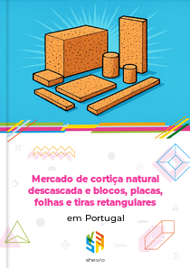 Mercado de cortiça natural descascada e blocos, placas, folhas e tiras retangulares em Portugal