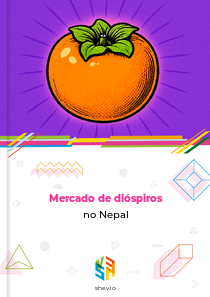 Mercado de dióspiros no Nepal