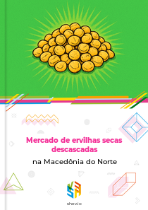 Mercado de ervilhas secas descascadas na Macedônia do Norte
