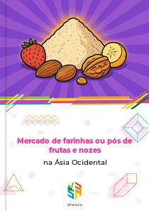 Mercado de farinhas ou pós de frutas e nozes na Ásia Ocidental