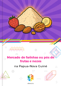 Mercado de farinhas ou pós de frutas e nozes na Papua-Nova Guiné