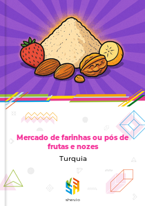 Mercado de farinhas ou pós de frutas e nozes Turquia