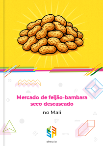 Mercado de feijão-bambara seco descascado no Mali