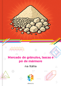 Mercado de grânulos, lascas e pó de mármore na Itália