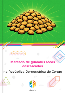 Mercado de guandus secos descascados na República Democrática do Congo