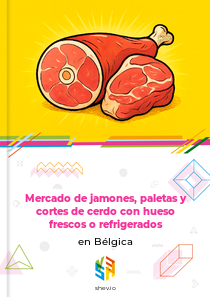 Mercado de jamones, paletas y cortes de cerdo con hueso frescos o refrigerados en Bélgica