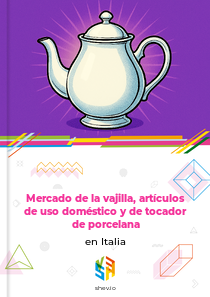 Mercado de la vajilla, artículos de uso doméstico y de tocador de porcelana en Italia