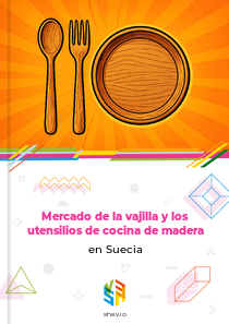Mercado de la vajilla y los utensilios de cocina de madera en Suecia