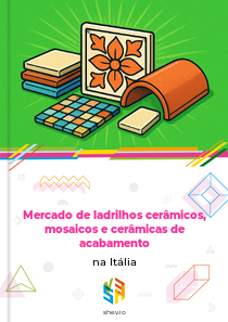 Mercado de ladrilhos cerâmicos, mosaicos e cerâmicas de acabamento na Itália