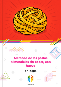 Mercado de las pastas alimenticias sin cocer, con huevo en Italia