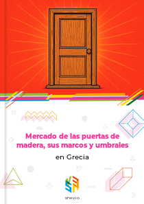 Mercado de las puertas de madera, sus marcos y umbrales en Grecia