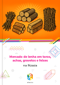 Mercado de lenha em toros, achas, gravetos e feixes na Rússia
