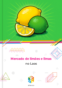 Mercado de limões e limas no Laos