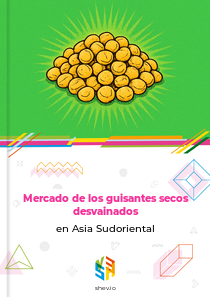 Mercado de los guisantes secos desvainados en Asia Sudoriental