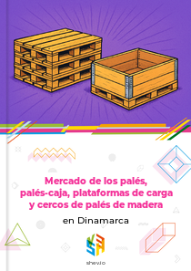 Mercado de los palés, palés-caja, plataformas de carga y cercos de palés de madera en Dinamarca
