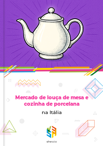 Mercado de louça de mesa e cozinha de porcelana na Itália