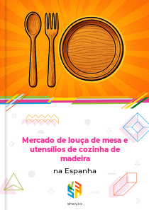 Mercado de louça de mesa e utensílios de cozinha de madeira na Espanha