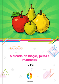 Mercado de maçãs, peras e marmelos no Irã