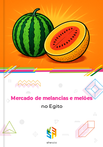 Mercado de melancias e melões no Egito