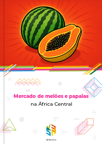 Mercado de melões e papaias na África Central