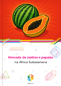 Mercado de melões e papaias na África Subsaariana