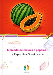 Mercado de melões e papaias na República Dominicana