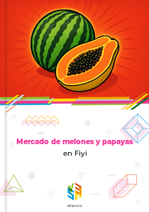 Mercado de melones y papayas en Fiyi