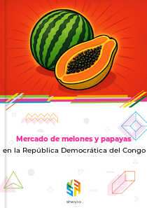 Mercado de melones y papayas en la República Democrática del Congo