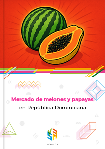 Mercado de melones y papayas en República Dominicana