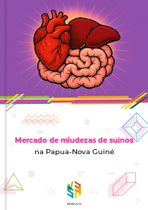 Mercado de miudezas de suínos na Papua-Nova Guiné