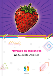 Mercado de morangos no Sudeste Asiático