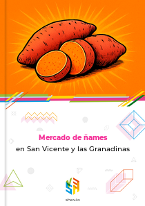 Mercado de ñames en San Vicente y las Granadinas