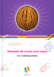 Mercado de nozes com casca no Usbequistão