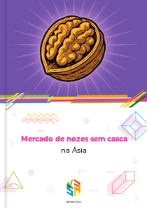 Mercado de nozes sem casca na Ásia