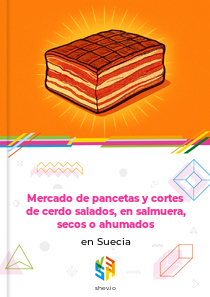 Mercado de pancetas y cortes de cerdo salados, en salmuera, secos o ahumados en Suecia