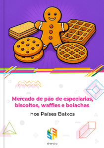 Mercado de pão de especiarias, biscoitos, waffles e bolachas nos Países Baixos