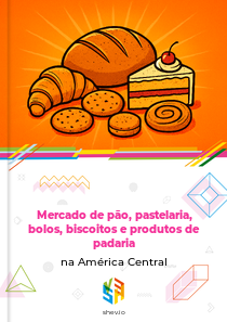 Mercado de pão, pastelaria, bolos, biscoitos e produtos de padaria na América Central