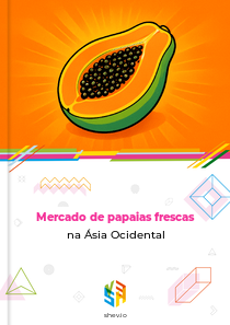 Mercado de papaias frescas na Ásia Ocidental