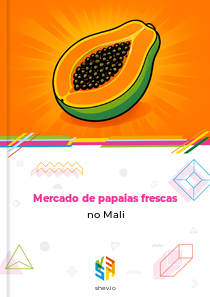 Mercado de papaias frescas no Mali