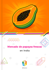 Mercado de papayas frescas en India