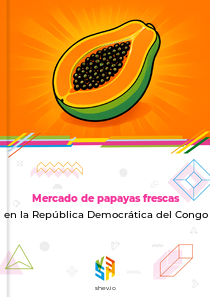 Mercado de papayas frescas en la República Democrática del Congo