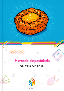 Mercado de pastelaria na Ásia Oriental