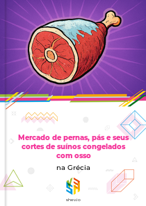Mercado de pernas, pás e seus cortes de suínos congelados com osso na Grécia