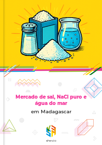 Mercado de sal, NaCl puro e água do mar em Madagascar