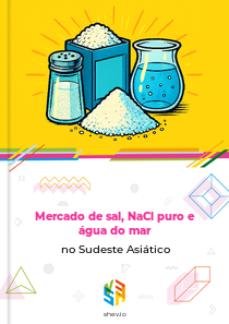 Mercado de sal, NaCl puro e água do mar no Sudeste Asiático