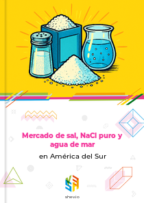 Mercado de sal, NaCl puro y agua de mar en América del Sur
