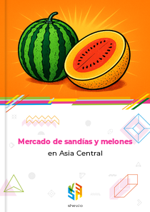 Mercado de sandías y melones en Asia Central