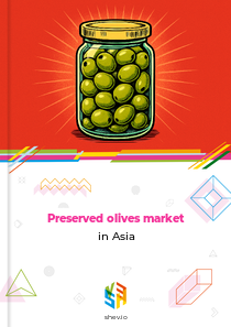 Preserved olives market in Asia