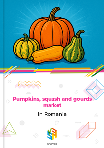 Pumpkins, squash and gourds market in Romania