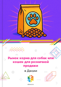 Рынок корма для собак или кошек для розничной продажи в Дании